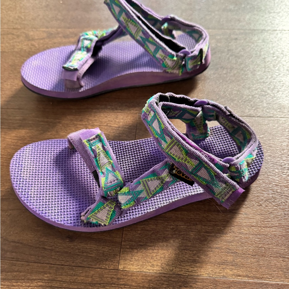Purple Teva hiking sandals